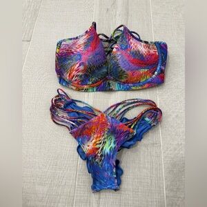 Lulifama underwire padded bikini top w/ bikini bottoms